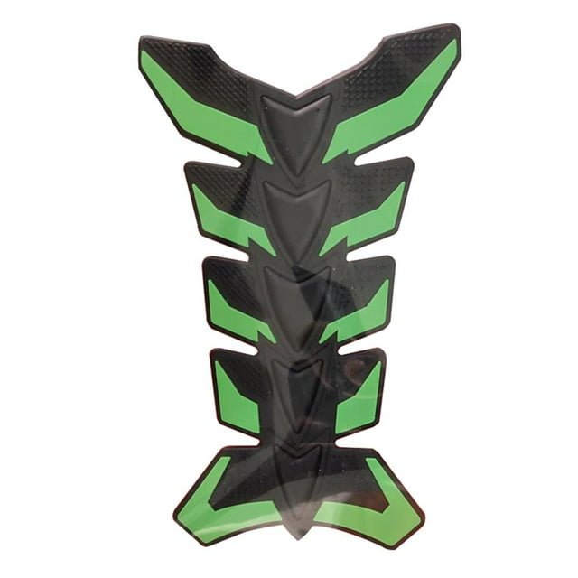Almencla Universal 3D Rubber Motorcycle Gas Fuel Tank Pad Protector Sticker Decals Green