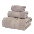 thumbnail image 2 of FEOLGEHLY 3 Piece Bath Towel Set, 100% Cotton Large Towels for Bathroom, Soft and Absorbent, Light Weight, Include 1 Bath Towels, 1 Hand Towels and Washcloth Bathroom Towel Set, Light Coffee, 2 of 7