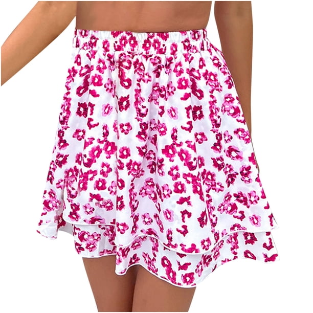 Falda corta floral pequeña con estampado de estilo dulce con personalidad a la moda informal para mujer Wmkox8yi FGJ2234