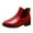 Red, variant on Puntoco Women Winter Boots Clearanc Women'Smiddle Heel Boots Fall Winter Keep Warm Solid Color Short Boots Chunky Heel Round-Toe Boots Red 8.5(41)