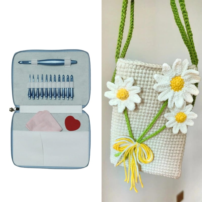 Zecic Ergonomic Grip Aluminum Crochet Hook with 12 Interchangeable Tip Crochet Needle