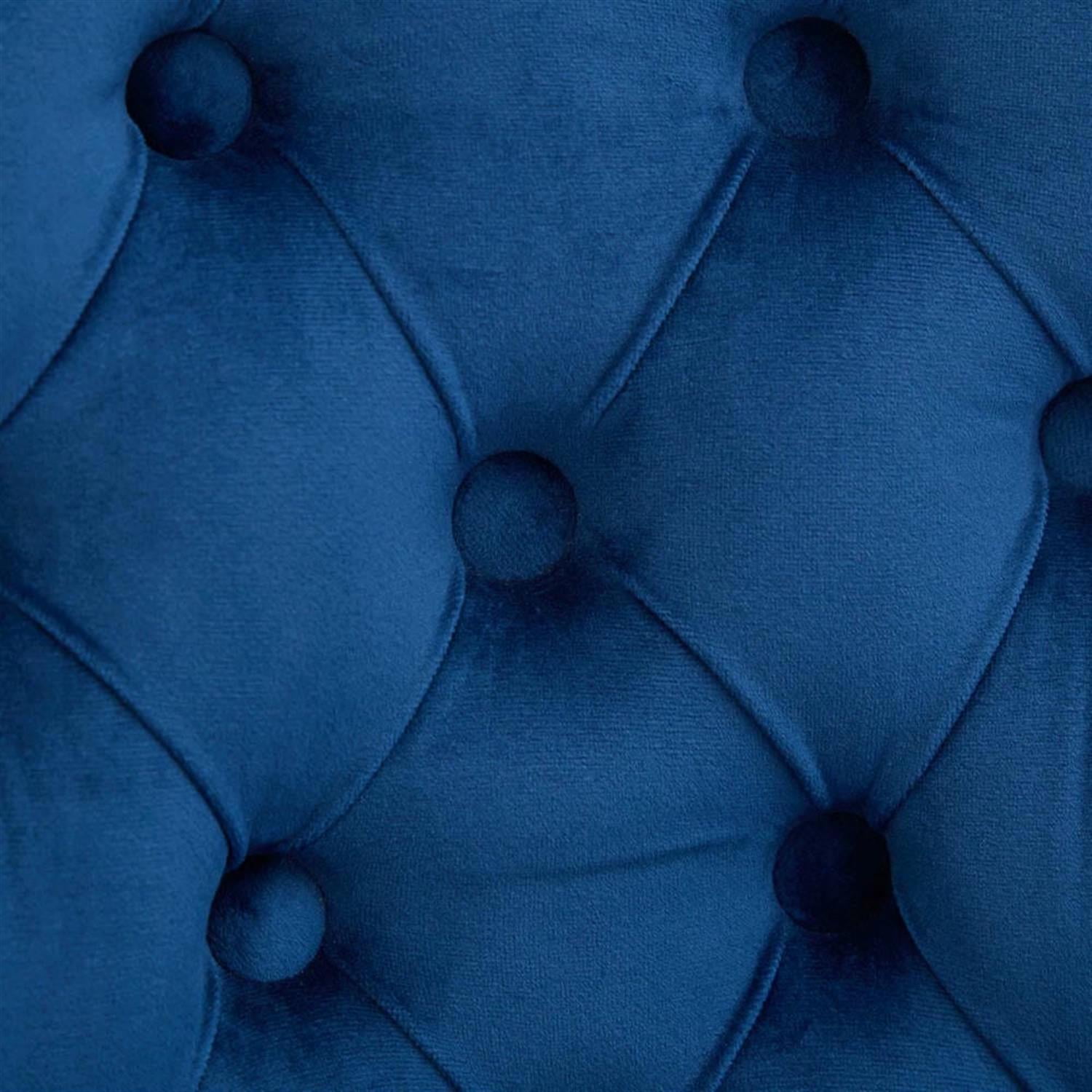 Demi Bonn 38" Counter Height Bar Stools Set of 2, Velvet Swivel Barstools with Button Tufted Back, Kitchen Island Countertop Chairs for Dining Room, Blue