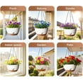 thumbnail image 6 of 2 Pack Hanging Planter for Plants Indoor,8 Inch Plant Pot Outdoor Plastic Hanging Baskets with Drainage Holes and Chain for Garden Porch Plants, 6 of 8