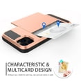 thumbnail image 3 of SOATUTO For iPhone 14 iPhone 14 Pro Max iPhone 14 Plus iPhone 14 Pro 2022 Wallet Case with Card Holders Slots Dual Layer Shockproof Hard PC Soft TPU Slide Flip Protective Case - iPhone 14 / Rose Gold, 3 of 7