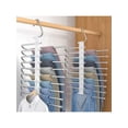 thumbnail image 1 of 1pc/2pcs/3pcs Multi-layer Foldable Hanging Pants Storage Rack, Fashionable And Simple Green Stainless Steel Multi-functional, Foldable With Anti-slip, 1 of 5