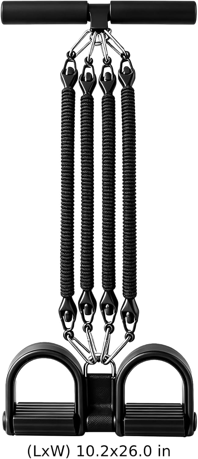 100 Pound Adjustable Resistance Pedal Puller Resistance Bands with Handles, Chest Expander, Roller & Storage Bag, Multi-Functional Workout Equipment for Home Abs Bodybuilding