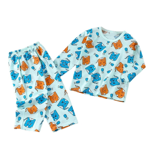 DPTALR Children 1 To 10 Years Old Long sleeved Pajamas Set Spring And Summer Boys Clothing Cotton Home Clothes