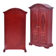 thumbnail image 2 of Mini armoire vintage en bois à double porte, échelle 1:12, accessoire pour maison de poupée, meubles de maison de poupée, couleur vin rouge, 2 of 4