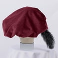 thumbnail image 5 of PBFRDSJ Medieval Tudor Beret Hat for Men & Women Minstrel Muffin Renaissance Vintage Classic Beret Hat with Feather, 5 of 6