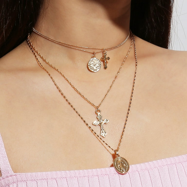 Multi cross choker necklace deals