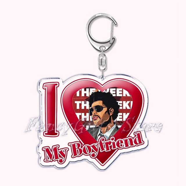 LLavero de la cantante Weeknd Starboy I Love My Boyfriend para mujer, accesorios, llavero, anillo, joyería personalizada, regalos para fanáticos