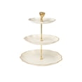 thumbnail image 2 of Multi-Layered Fruit Plates, Stylish Gold & Silver Design for Home Coffee Table, Two or Three Layered Options for Storing Snacks, Fruits, Desserts, Easy to Clean, 9.84x9.84x6.3in, 2 of 6