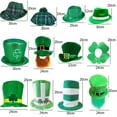 thumbnail image 2 of Rush St. Patrick's Day Plaid Fabric Fedora Hat | Party Accessory, Irish festival hat shamrock high hat green hat festival decorations F S2073, 2 of 2