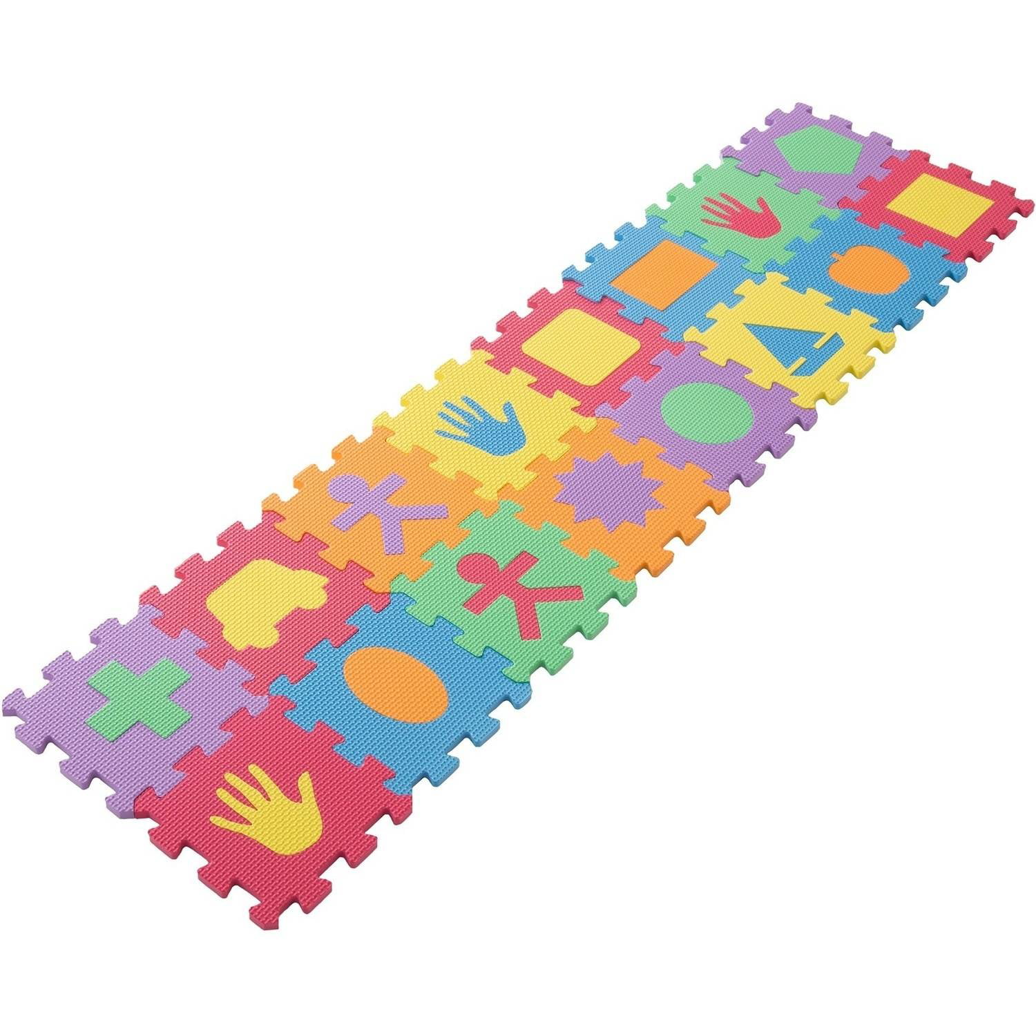 Nurseries Interlocking Foam Tile Play Mat with Shapes Nontoxic Childrens Multicolor Puzzle Tiles for Playrooms Gyms and More 