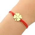 thumbnail image 5 of Stainless Steel Bracelets Lucky Black Red Rope Hand Made Fashion Clover Cartoon Cross Summer Charm Bracelet For Women Jewelry, 5 of 6