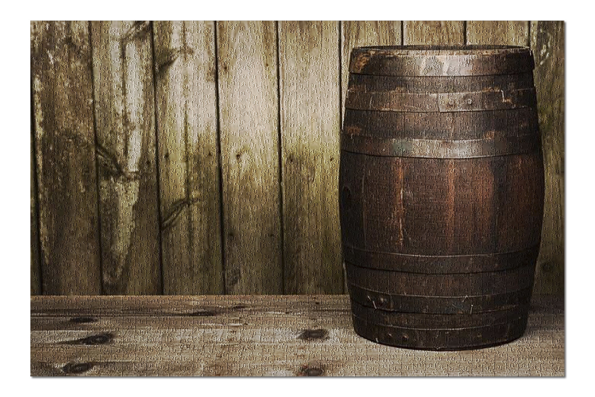 Single Wooden Whiskey Barrel In A Rustic Setting 9013810 20x30 Premium 