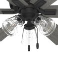 thumbnail image 4 of Restored Hunter Fan 44 inch Matte Black Ceiling Fan with Light, Reversible and WhisperWind motor, Modern Ceiling Fan with 6 Blades for Bedroom, Living Room, Kitchen (Refurbished), 4 of 7