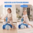 thumbnail image 6 of Wisairt Colorful Lighting Baby Balance Bike, No Pedal 4 Quiet Wheels & Soft Seat, Toys for 1 Year Old Boy Girls Gifts, Blue, 6 of 8