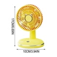 thumbnail image 3 of Rechargeable Desktop Fan with Round Base, Portable Mini Summer Fan, USB Rechargeable 3 Speed Settings, Plastic, 10 x 10 x 17 cm, 1-Pack, 3 of 6