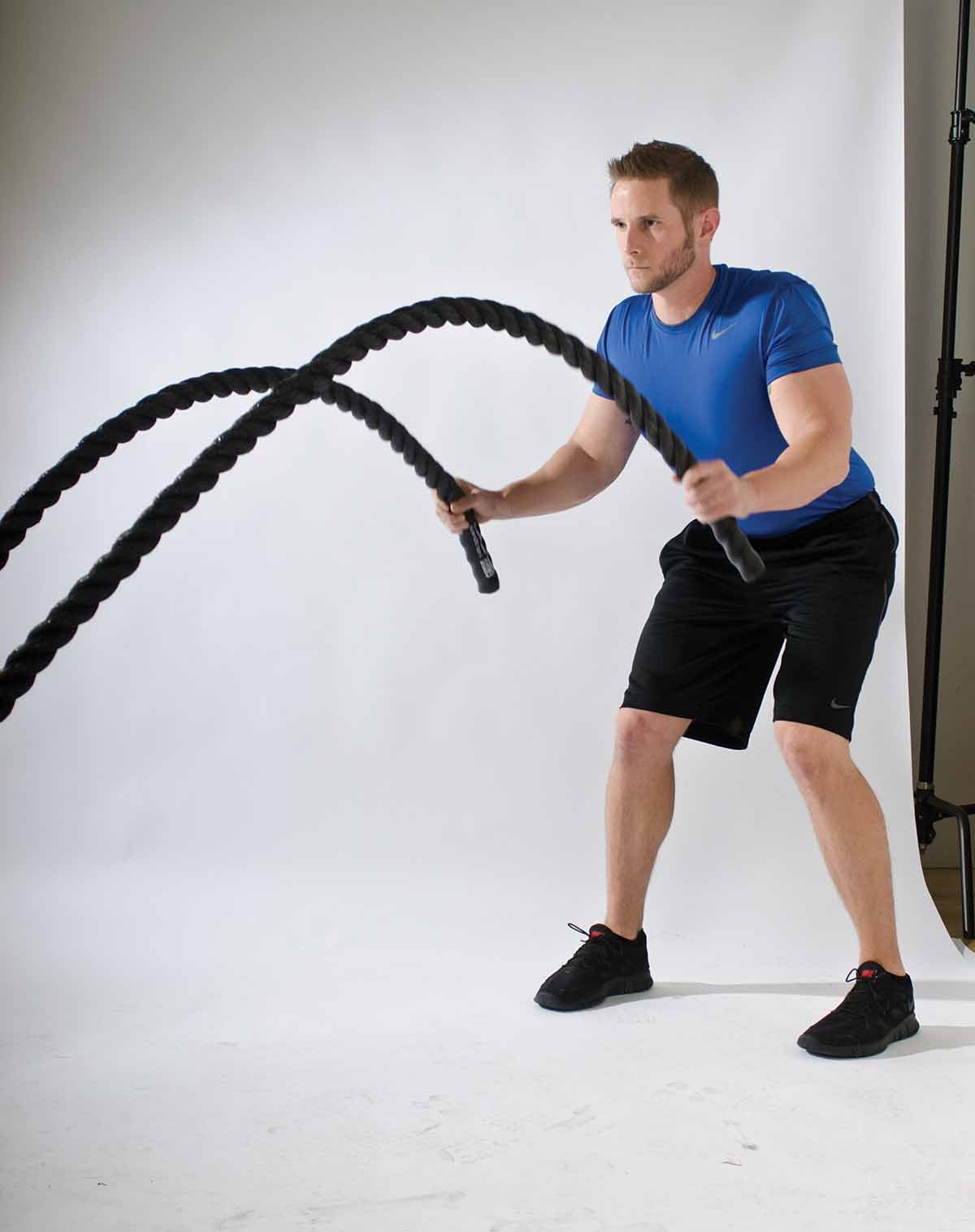 6BEF Nylon Exercise Rope Gym Motion Black Fitness Rope Fitness Exercise 