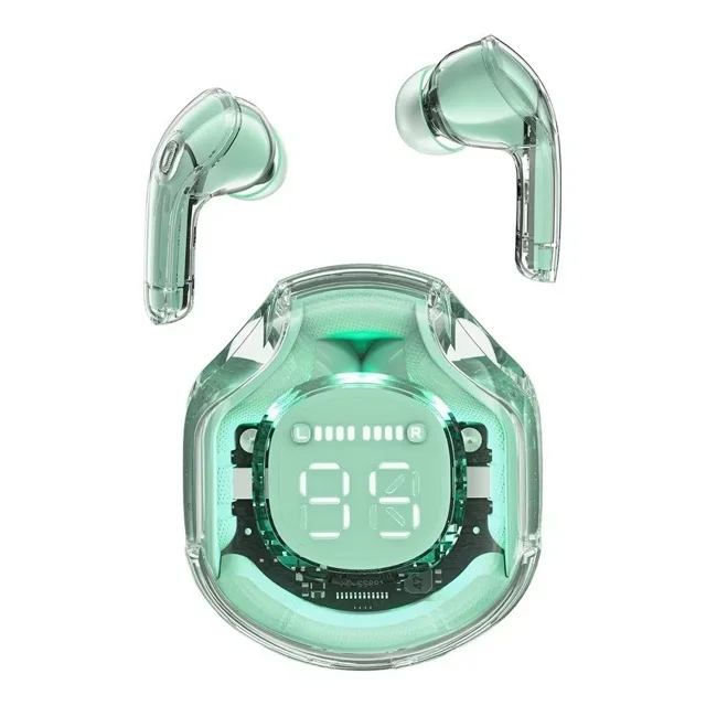 Auriculares in-ear inalámbricos Acefast T8 Cristal IPX4 T8 verde con luz LED