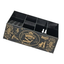 Wall Mounted Barber Tool Holder Case Durable Large Capacity Detachable Professional Barber Supplies Storage Box for Hair Cutting Comb Salon Black