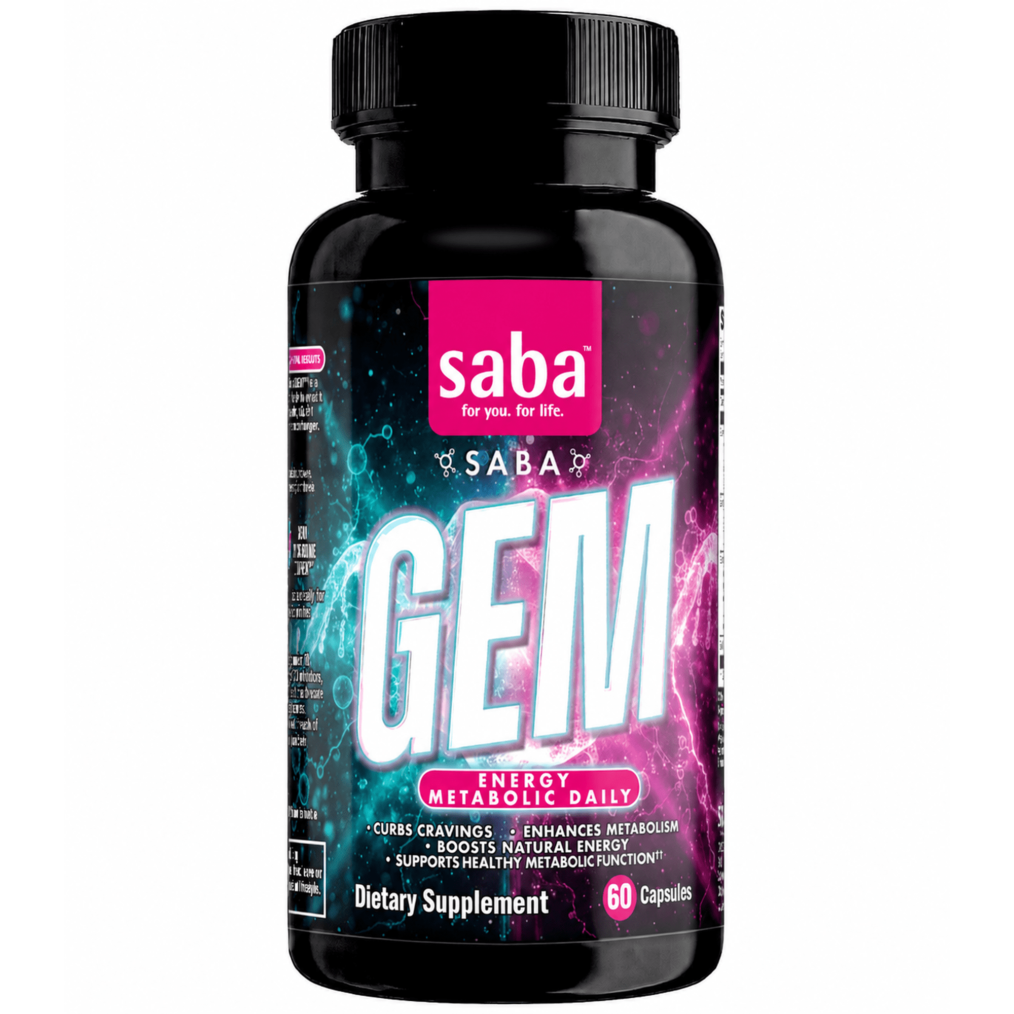 Saba GEM Metabolism & Gut Health Support for Women & Men – Eriomin, Morosil, Akkermansia, Prebiotics & Probiotics with 30 Billion CFU – Appetite, Energy & Microbiome Support – 60 Capsules