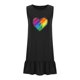 thumbnail image 3 of Faldas Cortas para las Mujeres Sexy Corazón Impresión Vestido sin Mangas, Cuello Redondo Falda Plisada con Bolsillo Y Empalme, 3 of 6