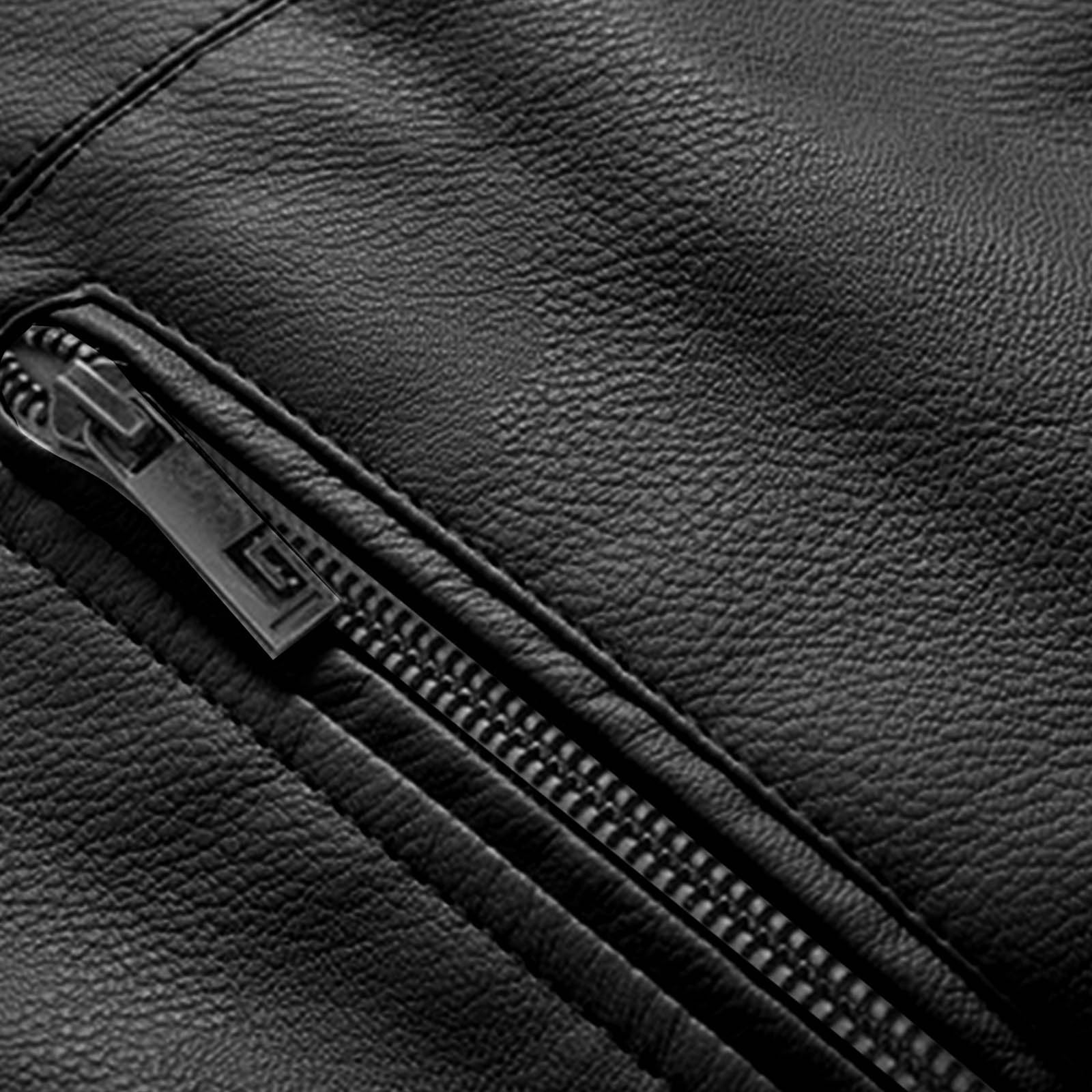 Bazeneo Mens Leather Jackets with Removable Hood Winter Fleece Faux Leather Jacket Thick Warm Zip Up Motorcycle Jacket Long Sleeve Hooded Biker Jackets Retro Fitted Casual Outwear