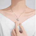 thumbnail image 3 of Collar de Plata 925 para Mujer, Collar con Dije de Cisne Doble, Juego de Joyería con Diamantes, Regalo de Cumpleaños para Amante, 3 of 6