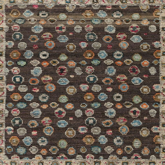 Ahgly Company Indoor Square Abstract Bakers Brown Abstract Area Rugs, 5' Square