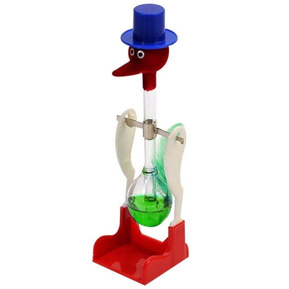 DEBGFS Creative Non-Stop Liquid Drinking Glass Lucky Bird Duck Bobbing Magic Prank Toy,green