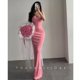 thumbnail image 1 of Generic Pink Pure Desire Style Sexy Slim Fit Slimming Peach Hip Sling Dress Women Hot Girl High Waist Dress, 1 of 1