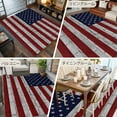 thumbnail image 6 of 5x8Ft Area Rugs American Flag Non-Skid Rubber Backing Large Rectangle Rugs - Living Room Bedroom Home Office, Vintage Brick Wall Star Striped Red Blue Indoor Floor Mat Carpets Washable Rug, 6 of 9