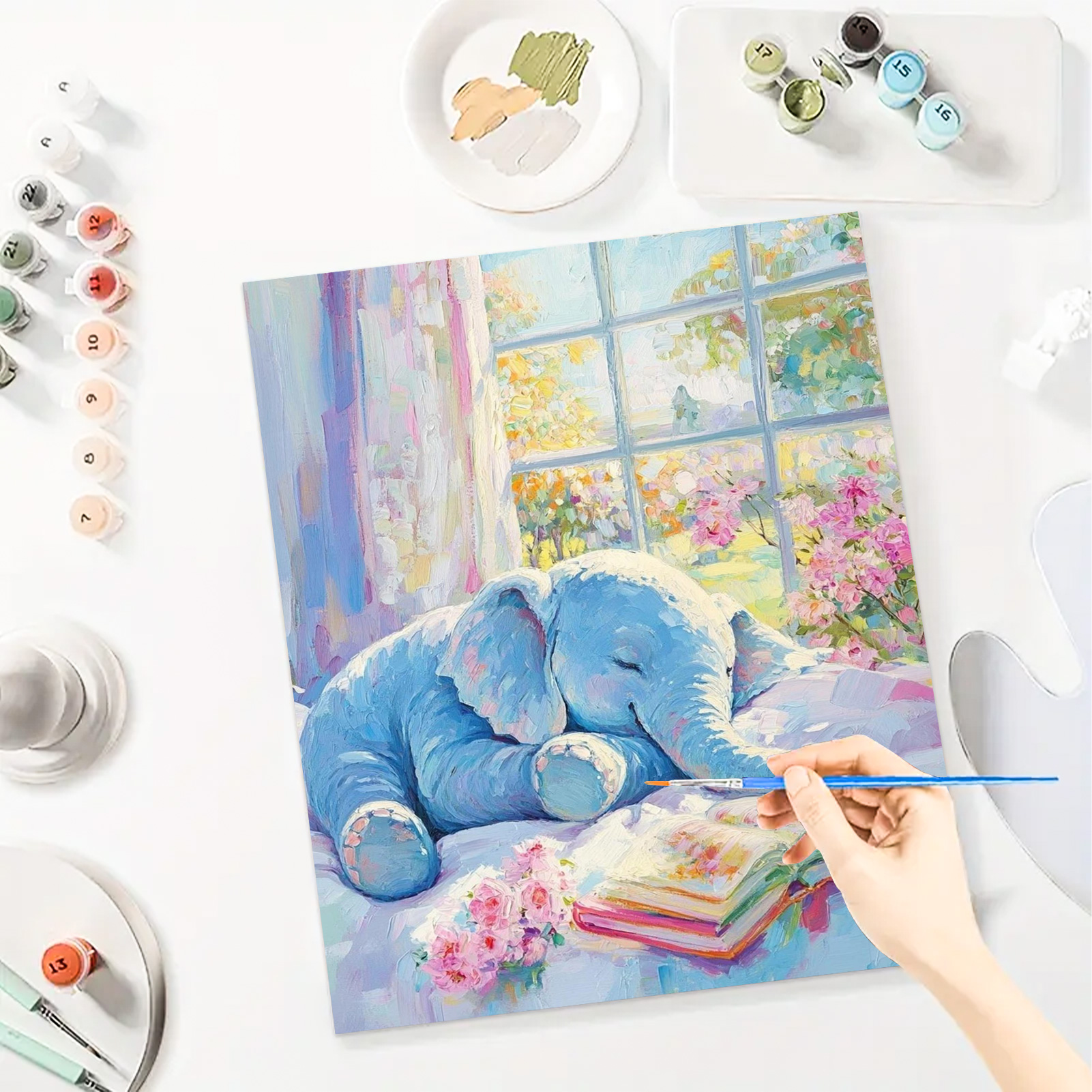 JYLMOOD Paint by Numbers for Adults Kits, DIY Easy Painting by Numbers for Gift Home Wall Decoration 16x20in without Frame