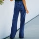 thumbnail image 4 of Gibobby Pantalones mezclilla mujer Pantalones vaqueros para mujer, pantalones vaqueros con dobladillo dividido informal, pantalones de pierna ancha con bolsillo(A,CH), 4 of 5