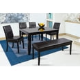 thumbnail image 1 of Comedor Angy Tagore MOBILKRAFT 4 Sillas y Banca Madera Cubierta de Cristal Estilo Clasico Negro, 1 of 3