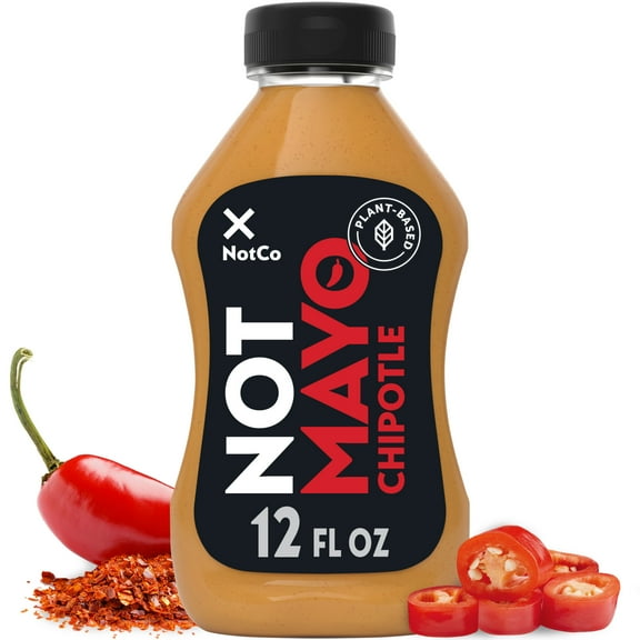NotMayo Plant-Based Vegan Chipotle Dressing & Spread, 12 fl oz Squeeze Bottle, NotCo