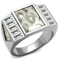 thumbnail image 1 of Men No Plating Stainless Steel Ring with AAA Grade CZ in Clear - Size 12, 1 of 1