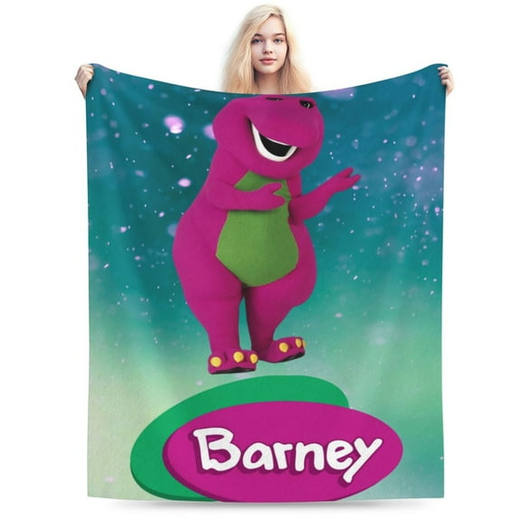 Barney And Friends Blanket Cozy Warm Flannel Throw Blanket for Living Room Bedroom Bed Sofa Car, All Seasons Fleece Blankets Gifts for Kids Teens Adults 40"X30"