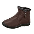thumbnail image 6 of Snow Boots for Women Stitching Furry Lined Zipper High Top Winter Ankle Booties Outdoor Non-Slip Walking Shoes, 6 of 6
