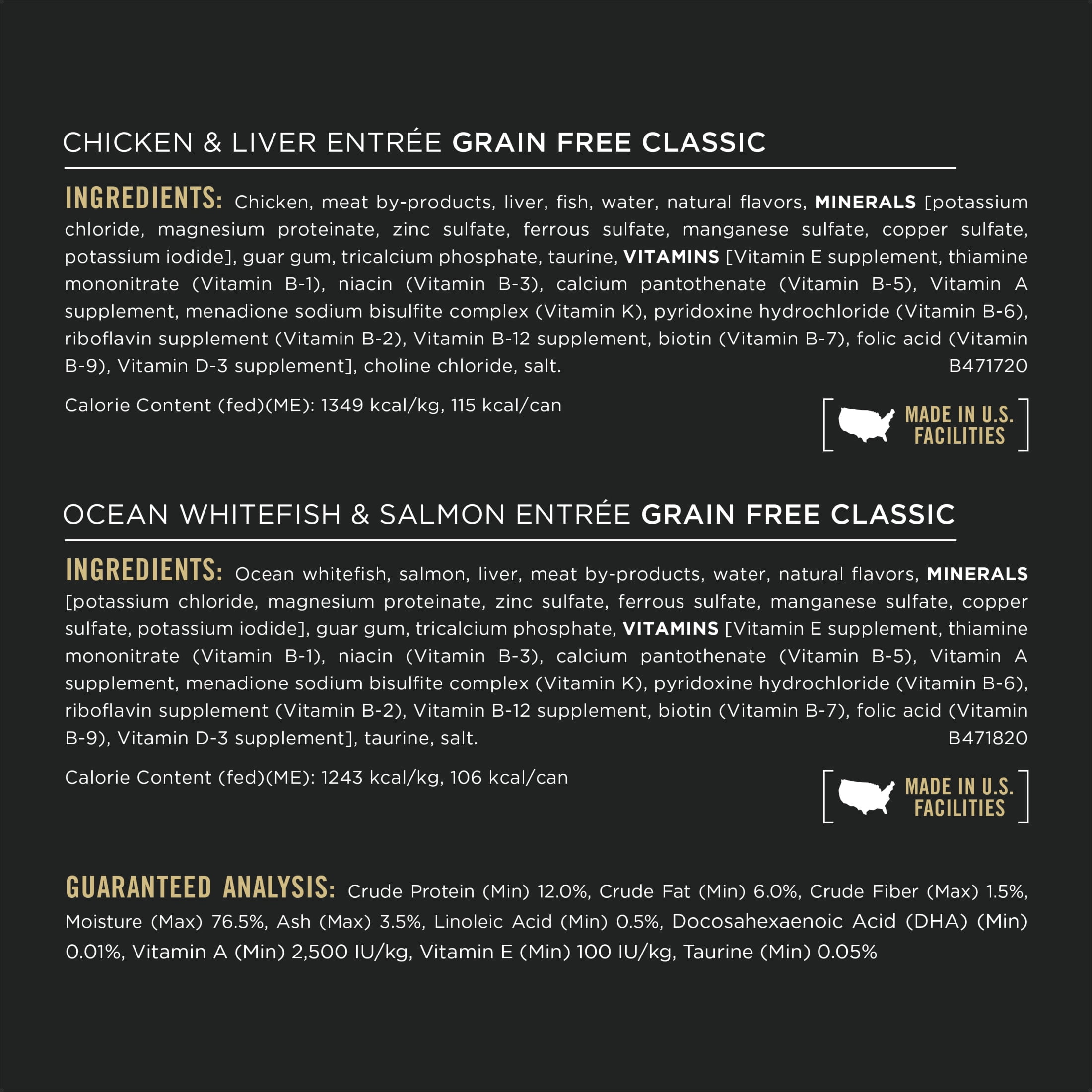 Purina Pro Plan Grain Free Chicken and Liver and Ocean Whitefish and Salmon Wet Kitten Food 24 ct Variety Pack
