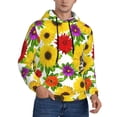 thumbnail image 2 of Uemuo Tiger Swallowtail On Flowers Pattern Men's Hoodie - Casual Pullover Hoodie with Kangaroo Pocket, Stylish Hooded Sweatshirt for Everyday Wear-XX-Large, 2 of 7