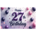 thumbnail image 2 of Purple Balloons Happy Birthday Banner Colorful Decoration Birthday Party Milestone Birthday for Adult Celebration Indoor Decor Photo Shoot, 2 of 7