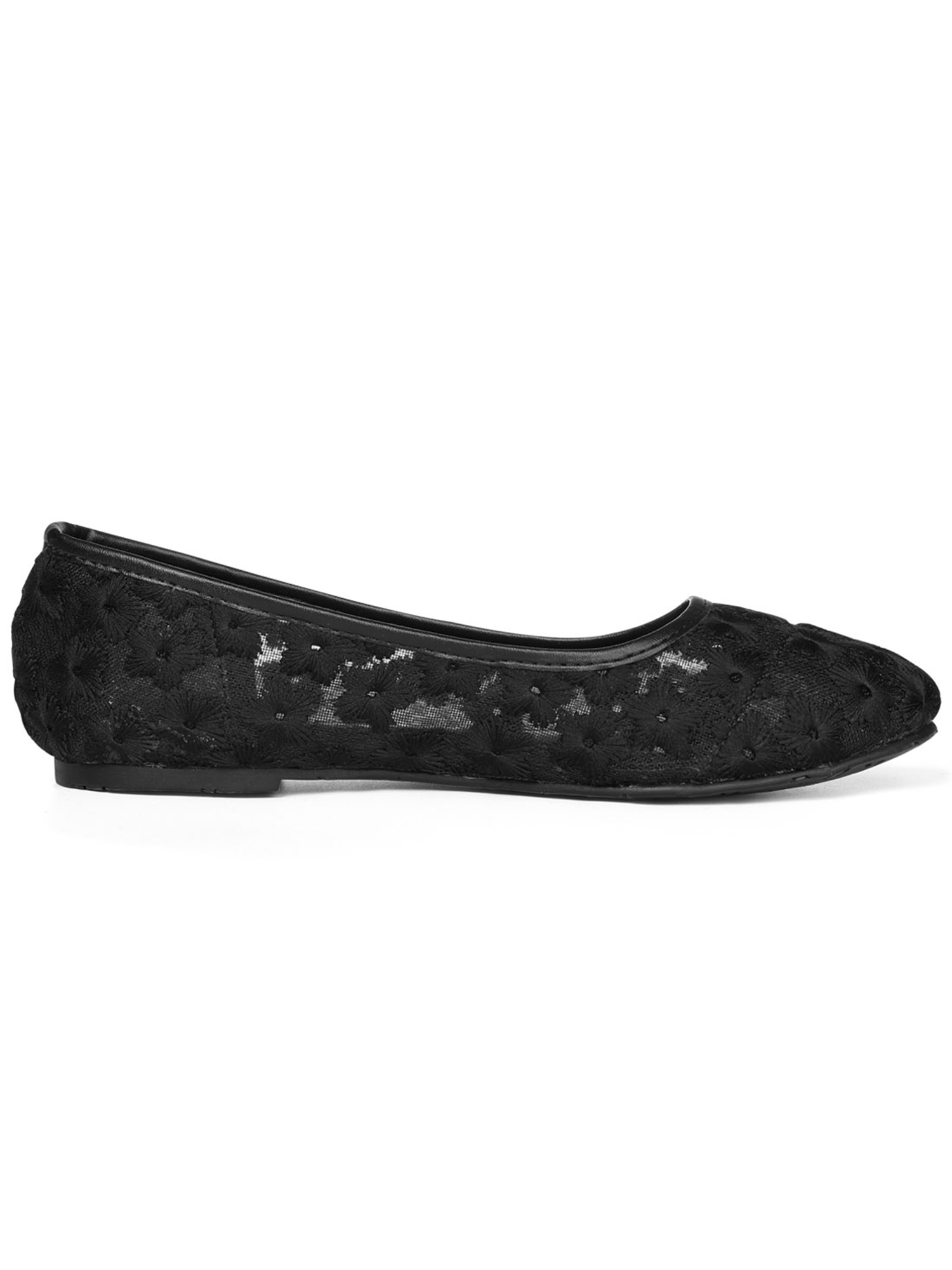 black lace ballet flats