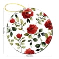 thumbnail image 2 of Watercolor Roses Floral Ornament Red Rose Flower Floral Double Sided Porcelain 3 Inch Xmas Holiday Keepsake Christmas Tree Decoration Housewarming Gift, 2 of 5