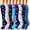 White, variant on Christmas Socks for Women Women 8PC Long Compression Socks Leggings Long Running Compression Socks Outdoor Sports Socks