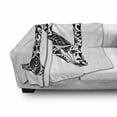 thumbnail image 3 of Letter N Soft Flannel Fleece Blanket, Black and White Floral Arrangement Pattern Flowers Petals Stalks and Leaves Print, Cozy Plush for Indoor and Outdoor Use, 50" x 70", Black White, by Ambesonne, 3 of 6