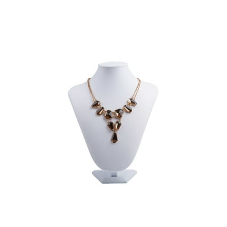 - Necklace Display Neck Stand White Leatherette 7x9-Inch
