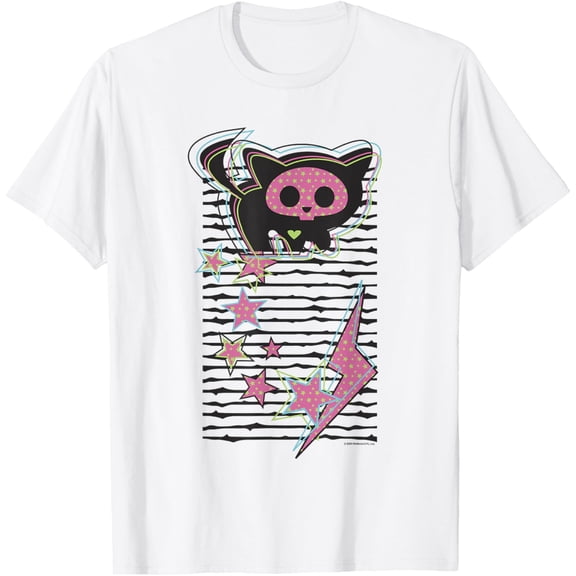 Sam Soft Skelanimals Kit Cat Vintage Pink Electric Lightning Icons T-Shirt
